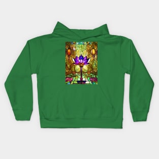 Stained Glass Lotus Flower Kids Hoodie